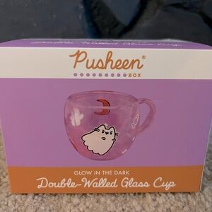 Pusheen BOX - GLOW IN THE DARK - Double Walled Glass Cup - STILL IN BOX !!